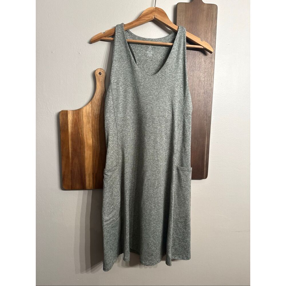 Marika Heather Green V Neck Sleeveless Racerback Athletic Tank Dress Size Medium